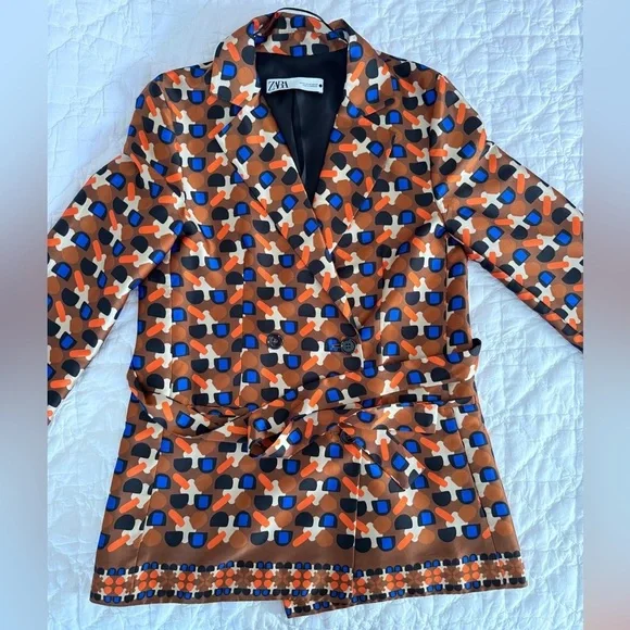 ZARA Multicolor Belted Jacket in XS - Picture 12 of 13